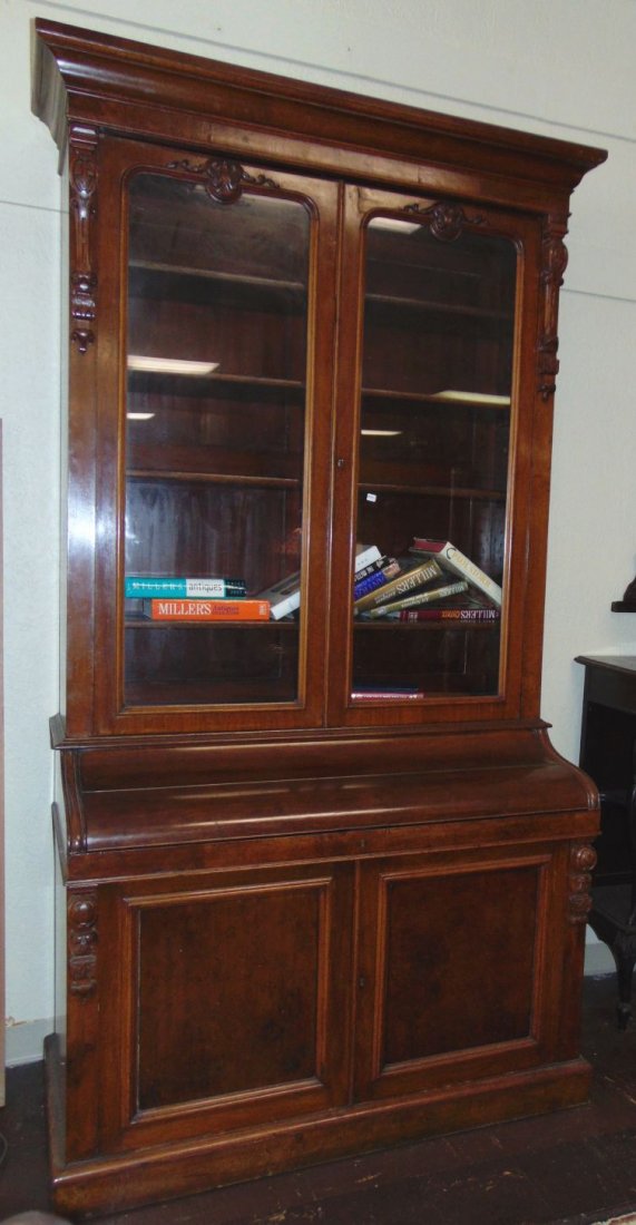 Antique English Mahogany Secretary Bookcase (1 of 10)