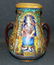 Hand Painted Antique Pottery 2 Handled Vase