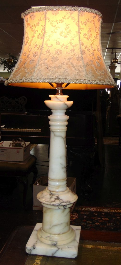 Vintage Turned Marble Table Lamp (1 of 9)