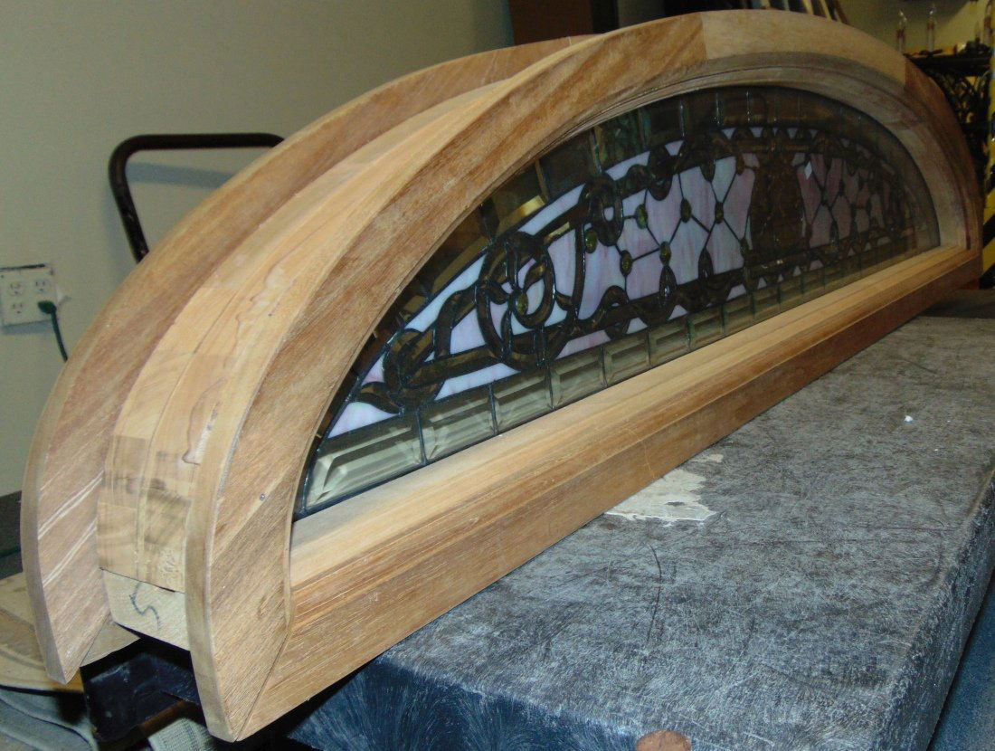 Mahogany and Stained Glass Transom (1 of 9)