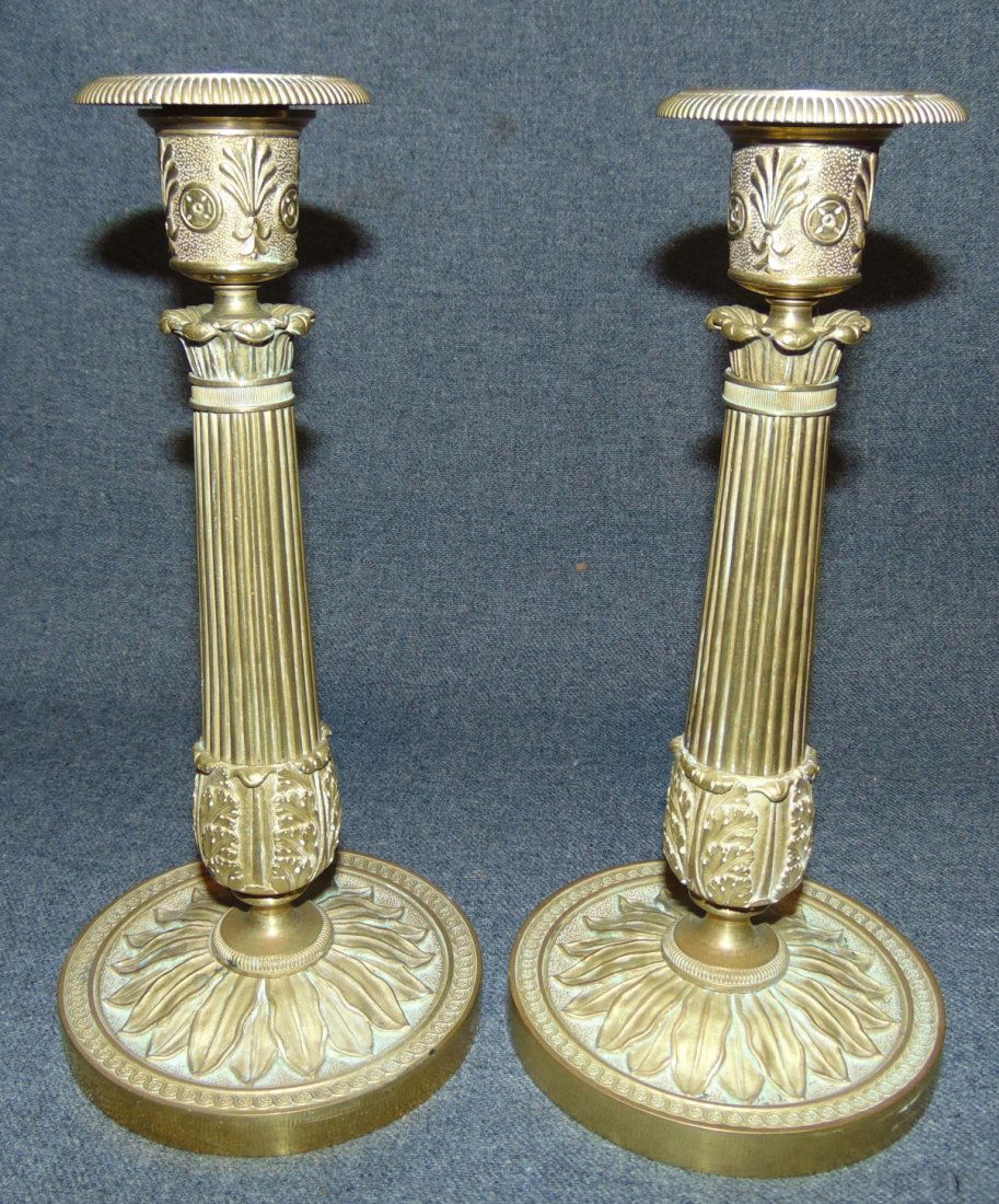 Pair (2) of Antique Charles X French Ormolu Candlestick (1 of 7)