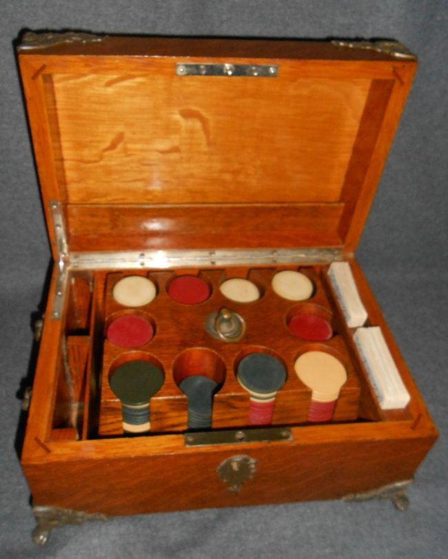 Vintage Oak and Silver Poker Box (1 of 7)