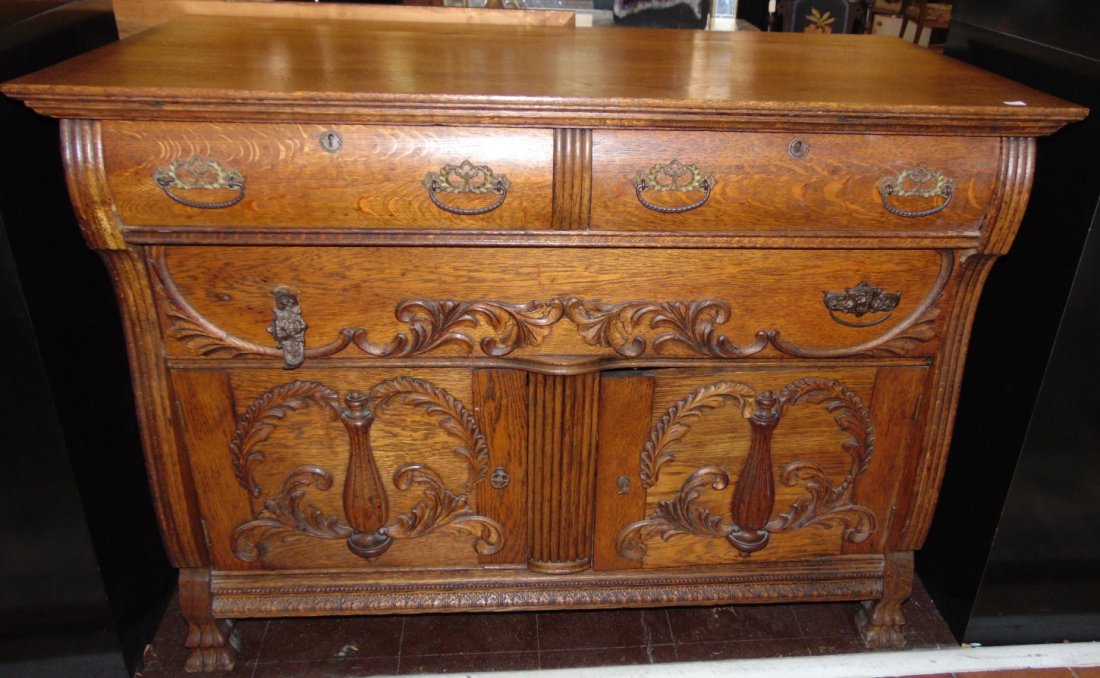 Antique Oak Buffet Server (1 of 6)