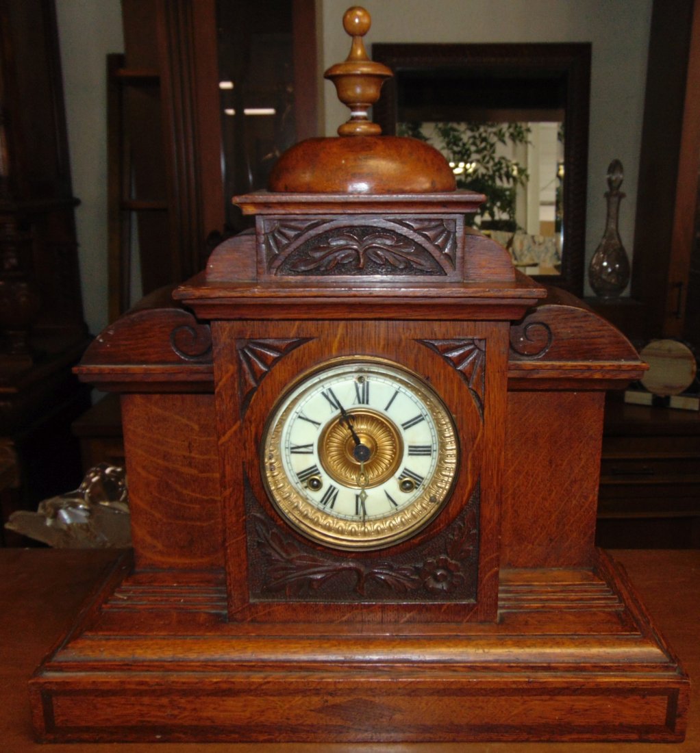 Antique Oak Ansonia Mantle Clock (1 of 7)