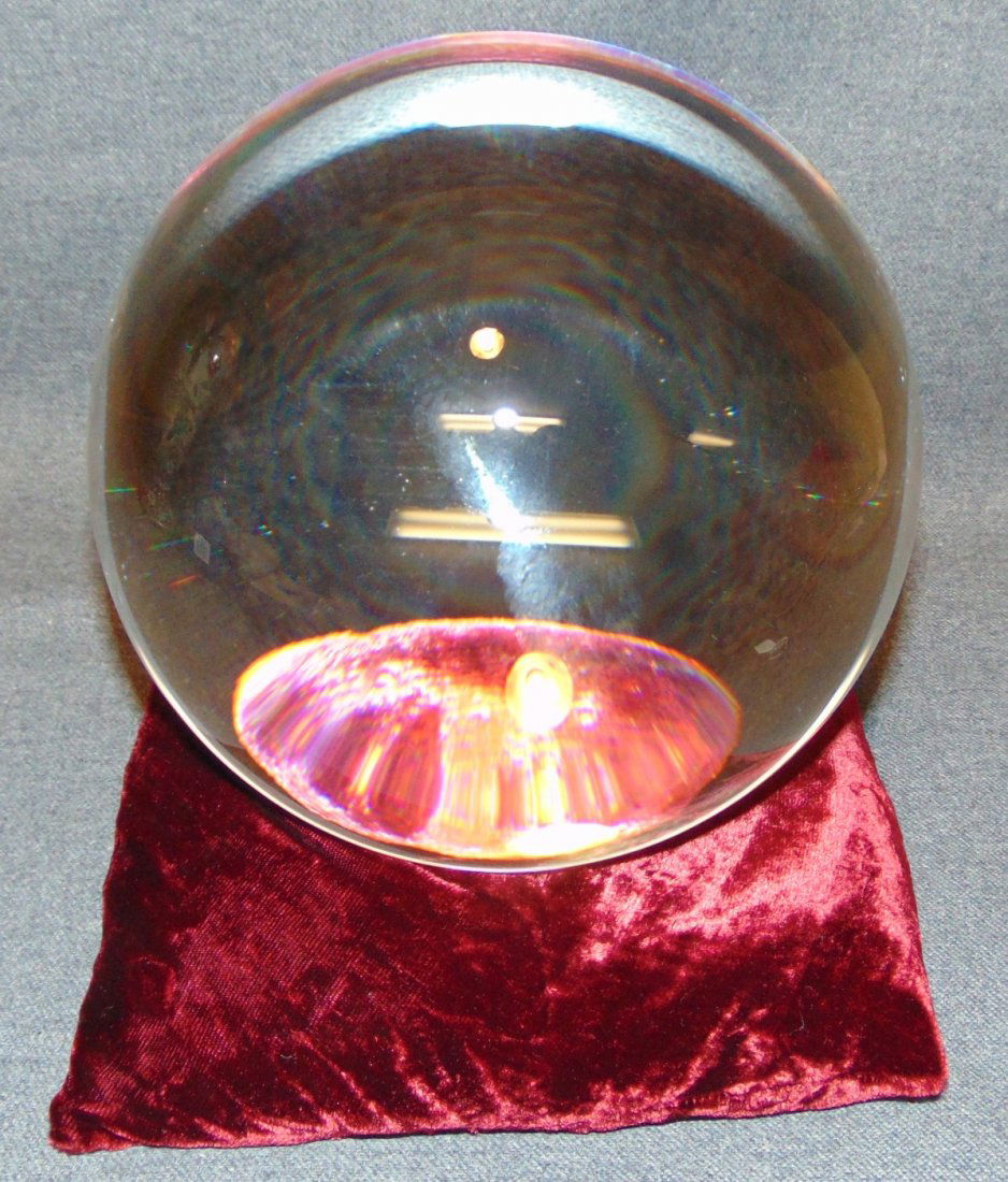 200mm Clear Crystal Ball on Velvet Pillow (1 of 2)