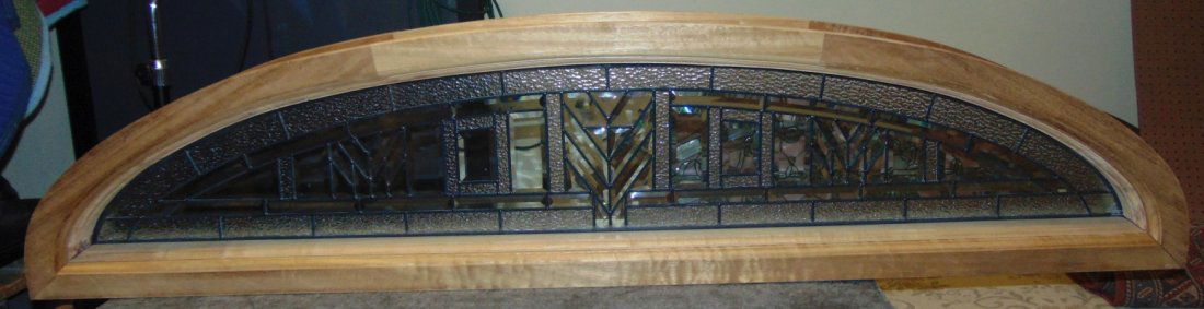 Mahogany and Leaded Glass Window Transom (1 of 11)