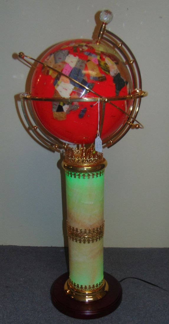Backlit Red Illuminated Gemstone Floor Globe (1 of 10)