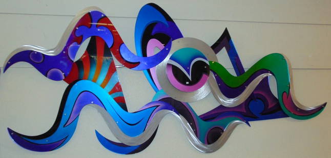 Acrylic Abstract Sculpture by Shlomi Haziza 55" x 118": Acrylic Modern Abstract Wall Sculpture by Shlomi Haziza. Artist Signed. Sculpture Measures 55" tall x 118" wide. Condition is very good. No damage at all. Acrylic is the most sophisticated material Ha