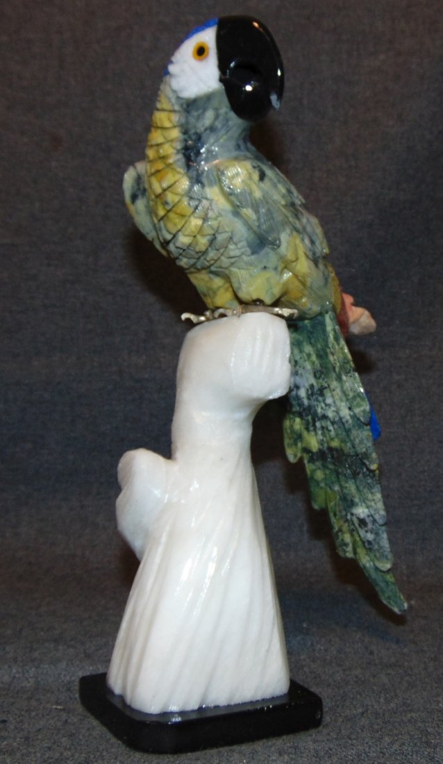Hand Carved Semi-Precious Stone Macaw Sculpture (1 of 5)