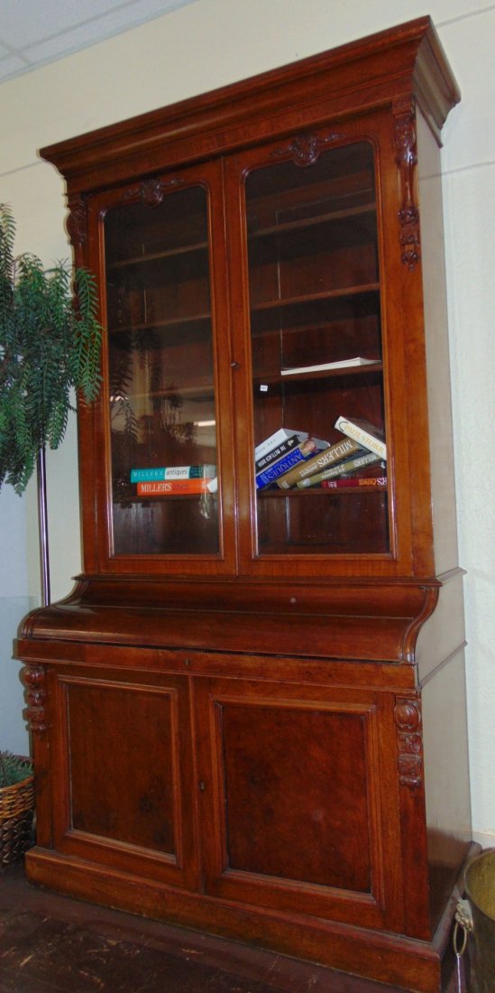 19th Century English Mahogany Secretary Bookcase (1 of 11)