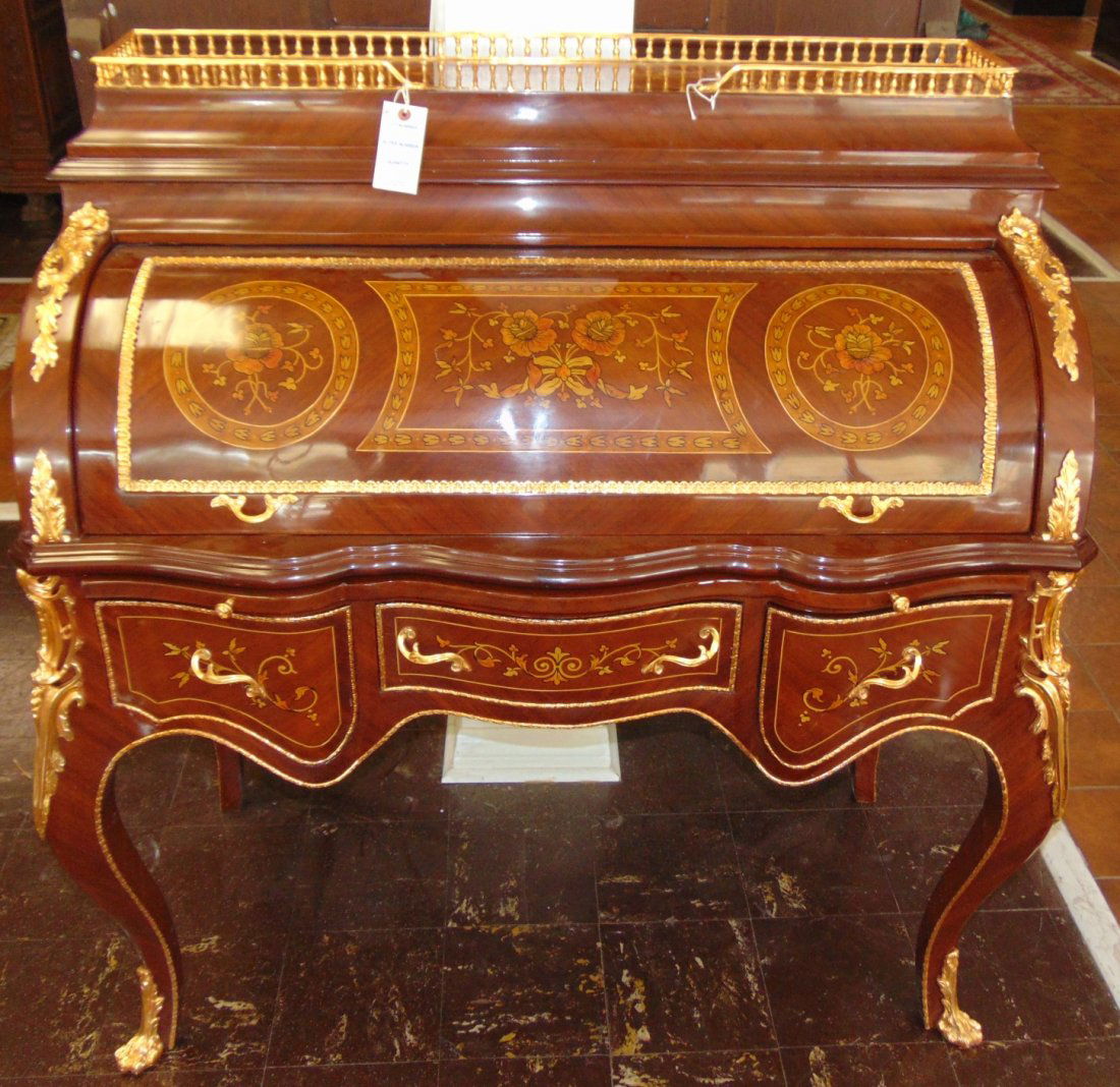 Empire Style Cylinder Top Desk with Gilt Bronze Mounts (1 of 10)