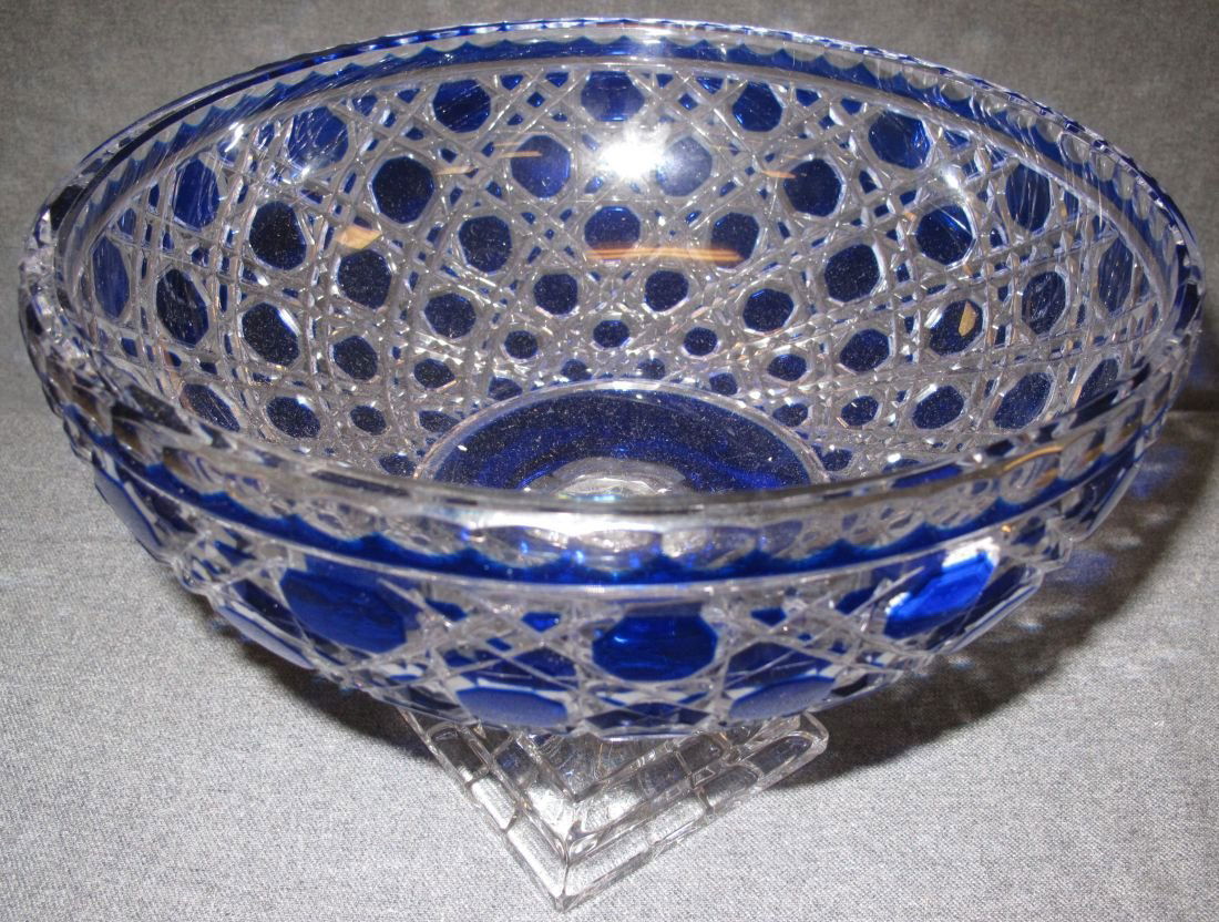 Cobalt Blue European Cut Crystal Compote (1 of 2)