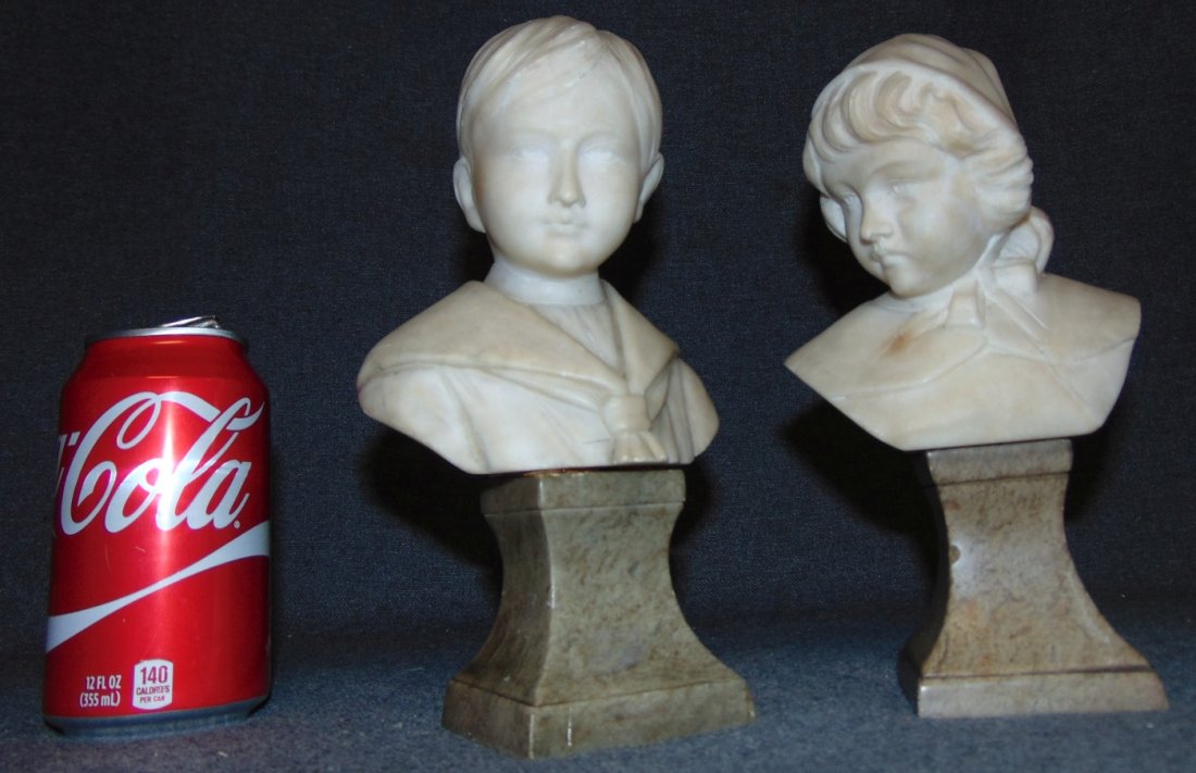 2 Antique Marble Busts of Children (1 of 6)