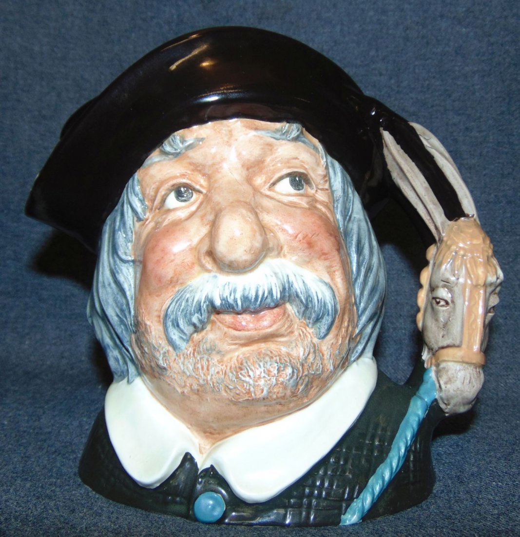 Royal Doulton Toby Mug Sancho Panca #6456: Large Royal Doulton Toby Mug "Sancho Panca" #6456. Measures 7" tall. Condition is very good with the exception of a flea sized chip (see close-ups). Starting Bid $30.