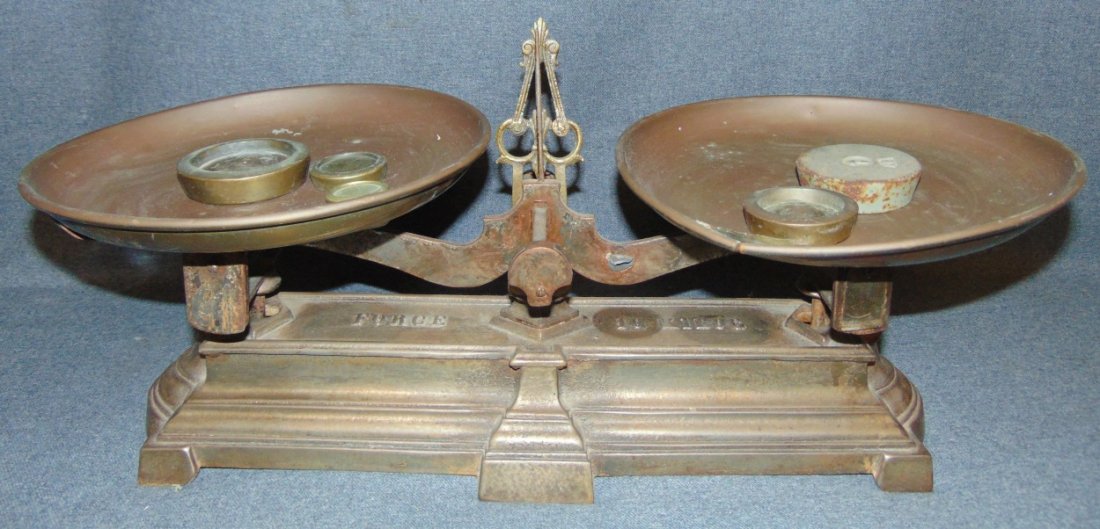 Antique Detecto Balance Scale Jacobs Brothers Inc. NY: Antique Cast Iron "Detecto" Balance Scale #2 by Jacobs Brothers Inc. NY. Measures 20-1/2" wide. Condition is good with minimal wear. Starting Bid $50.