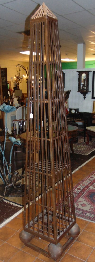 Unusual Iron Obelisk Trellis Cabinet (1 of 9)