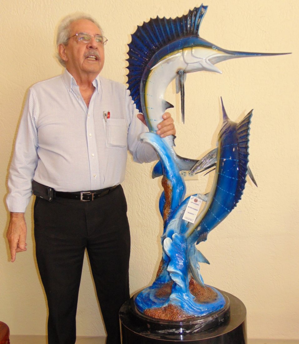 Bronze Sailfish & Marlin Sculpture on Marble Base (1 of 10)