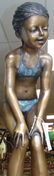 Bronze Girl with Frog Fountain Sculpture - 4