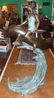 Bronze Girl on Dolphin Fountain Sculpture - 3