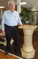 Contemporary Style Carved Marble Display Pedestal