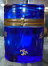 Antique Cobalt Blue Glass Round Lidded Casket - 3