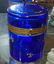 Antique Cobalt Blue Glass Round Lidded Casket - 4