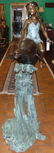 Bronze Girl on Dolphin Fountain Sculpture - 4