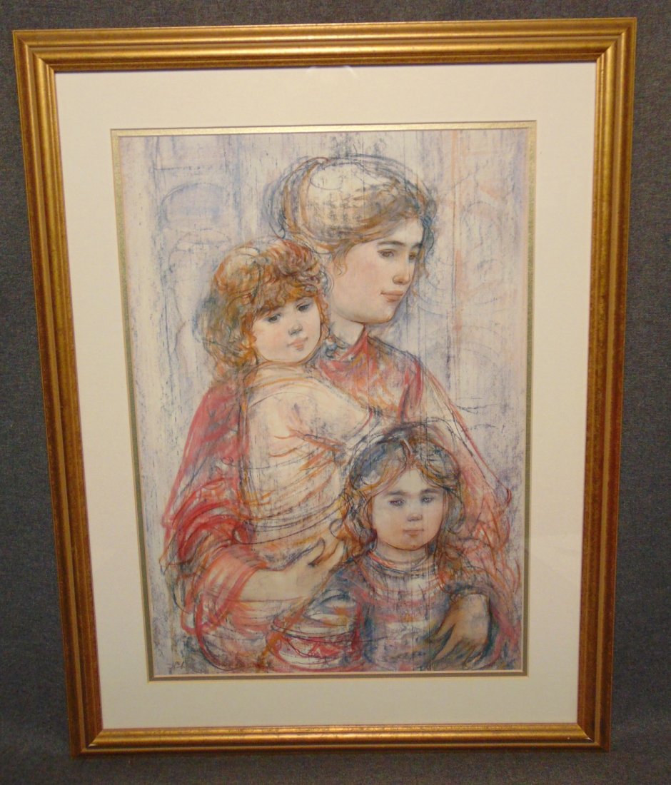 Edna Hibel (1917-2014) Limited Edition Print: Edna Hibel (1917-2014) Framed and Matted Limited Edition Print. #129 of 2500. COA included. Edna Hibel, a painter of sentimental pictures of children, has had a more than 60-year career as painter and