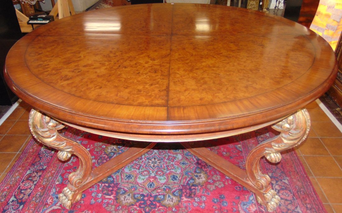 Large Antique 6 Feet Round Center Table: Large & Fabulous Antique 6 Feet Round Dining or Center Table. Measures 32" tall x 6' wide. Overall condition is good with minor wear. Several Shipping Options Available.