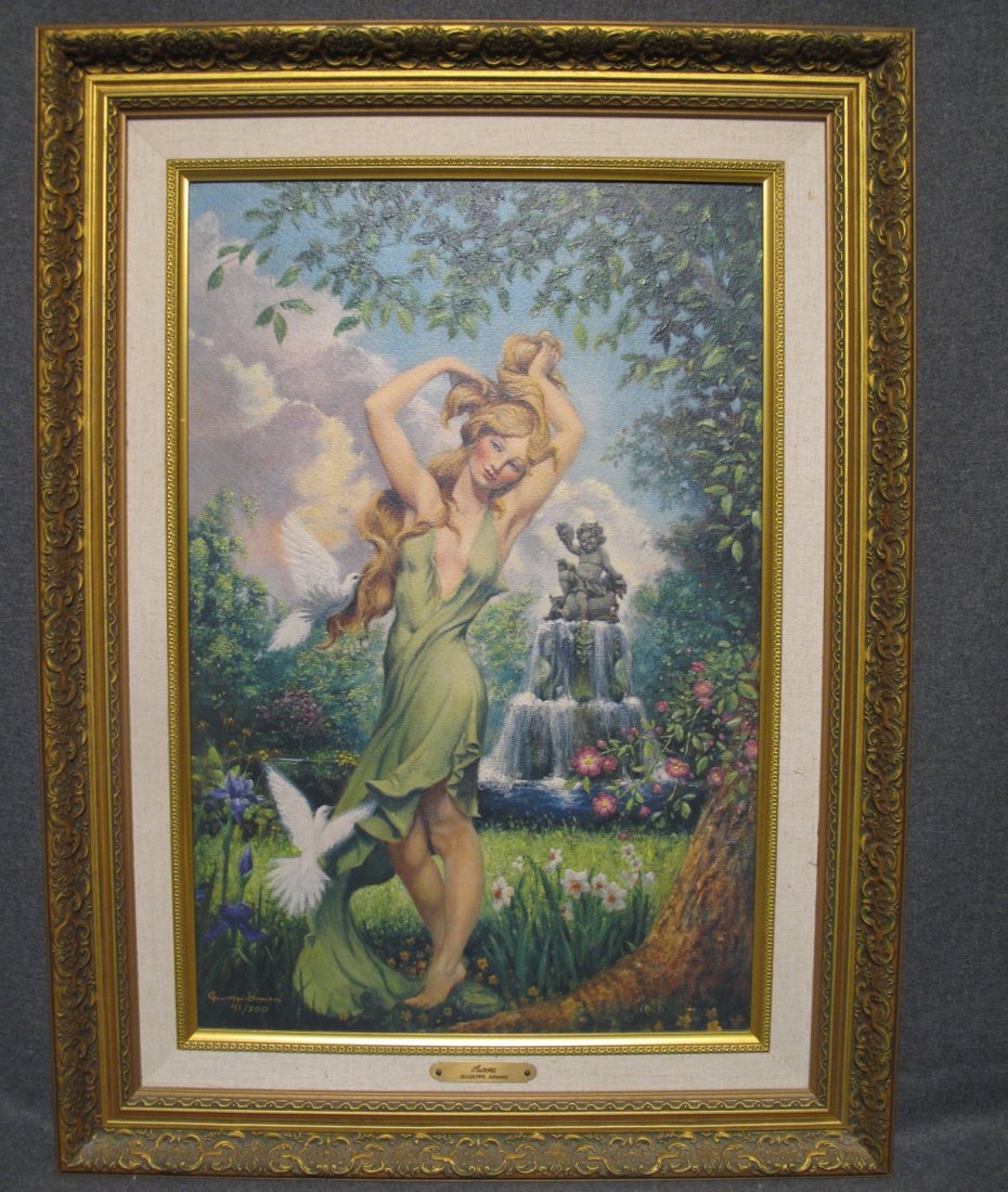 Giuseppe Armani Giclee "Aurora": Framed, Giuseppe Armani, Embellished Giclee. Titled "Aurora". Limited Edition #41 of 300. Frame measures 31-1/2" tall x 23-1/4" wide. Condition is Very good. No damage. Starting Bid $30.