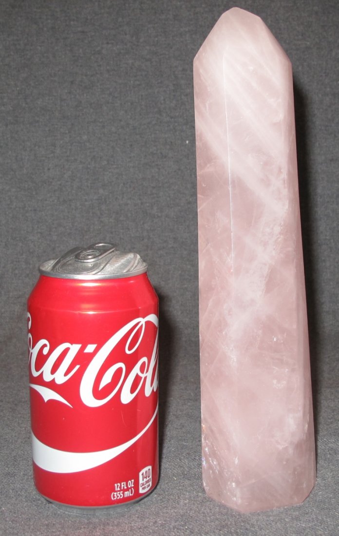 Rose Quartz Point or Obelisk: Rose Quartz Point or Obelisk. Measures 10" tall x 2-1/2" wide. Condition is Excellent. Mint. No damage.