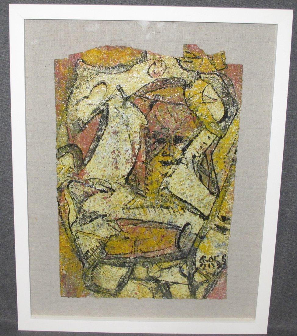 Original Alexander Gore Oil Painting: Original Contemporary Abstract Oil Painting by Alexander Gore. Oil on Linen under glass. Titled "Metamorphosis of Inner Thoughts". Artist signed & dated 2020. Frame measures 23-1/2" tall x 18-1/2" wid