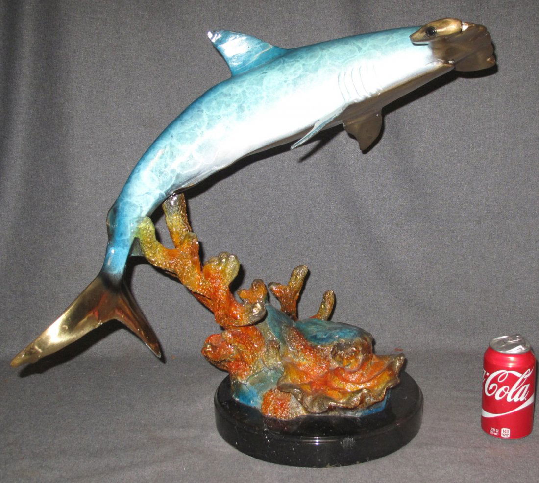 BRONZE HAMMERHEAD SHARK SCULPTURE (1 of 10)