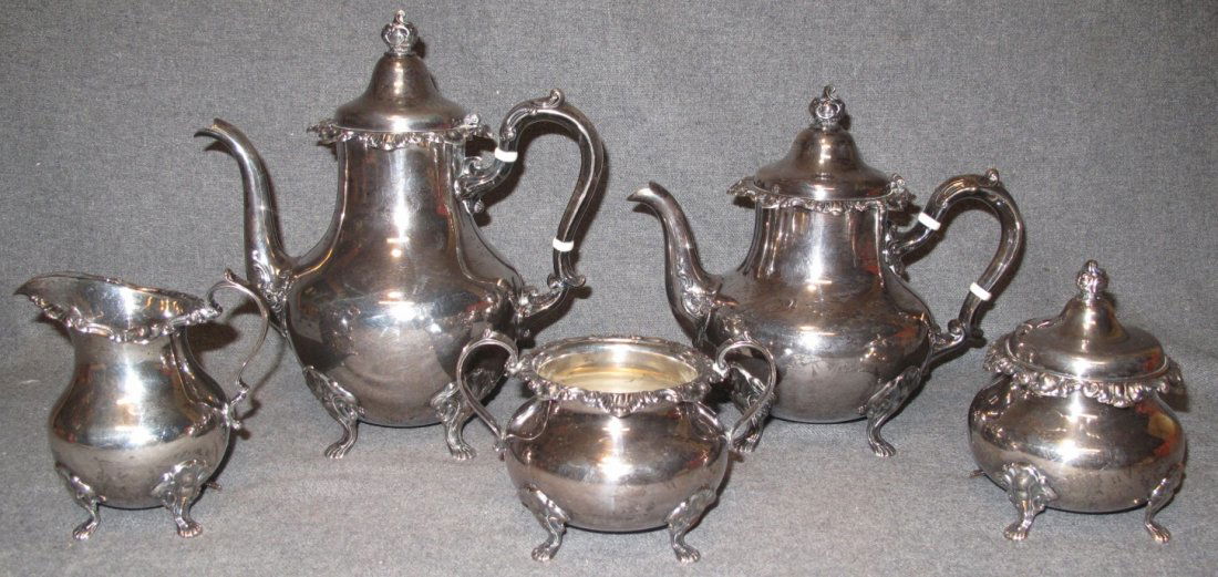 GORHAM STERLING SILVER 5 pc. TEA SET (1 of 7)