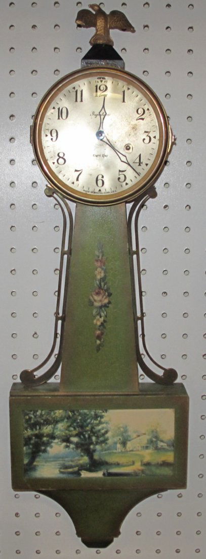 INGRAHAM 8 DAY BANJO WALL CLOCK (1 of 5)