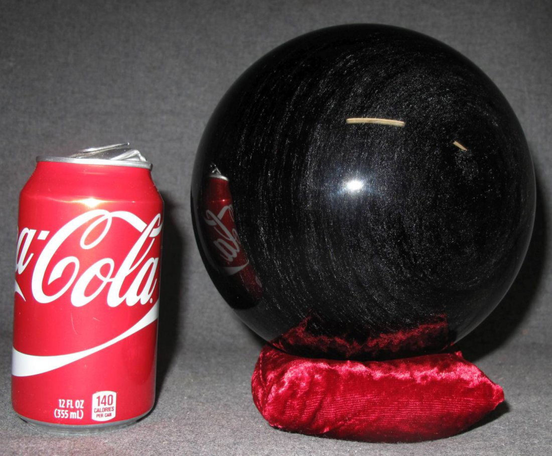 165mm BLACK OBSIDIAN CRYSTAL BALL (1 of 4)