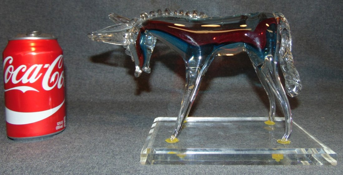 MURANO STYLE GLASS DONKEY SCULPTURE (1 of 6)