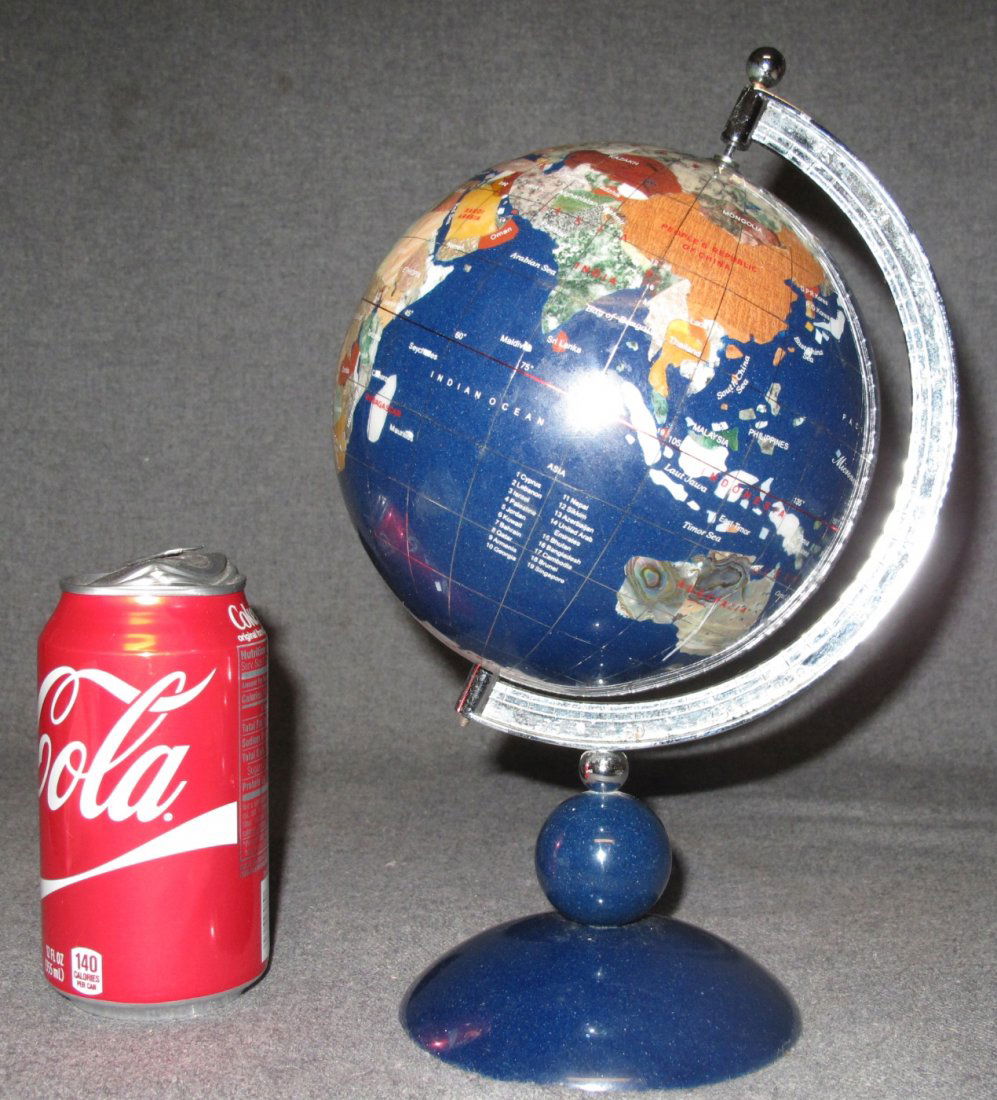 HANDCRAFTED BLUE LAPIS & GEMSTONE GLOBE (1 of 4)