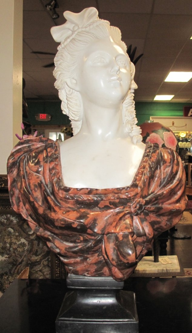 CARVED MARBLE BUST of a WOMAN (1 of 7)