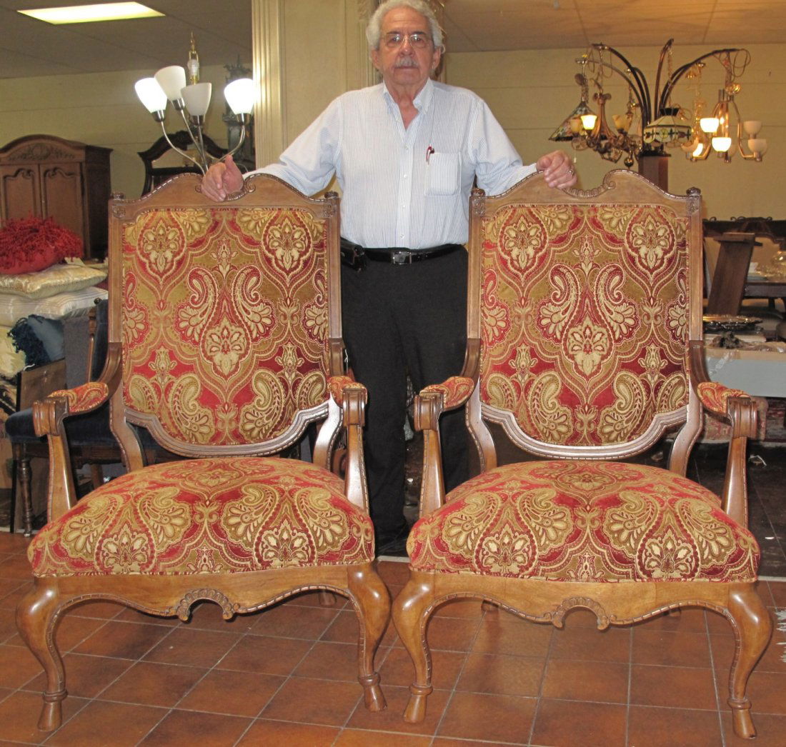 LARGE PAIR OF ARM CHAIRS (1 of 6)