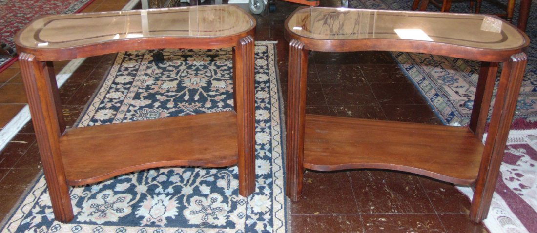 PAIR of ART DECO SIDE TABLES (1 of 7)