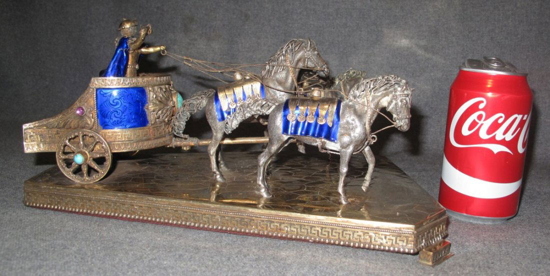 STERLING SILVER & ENAMEL CHARIOT (1 of 10)