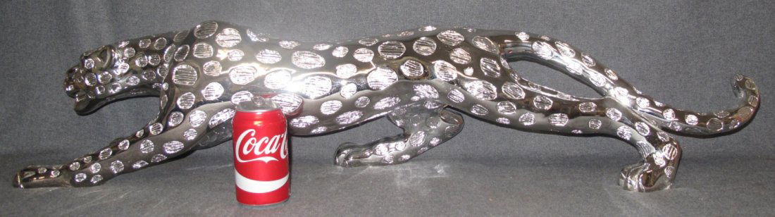 SILVER LEOPARD SCULPTURE (1 of 4)