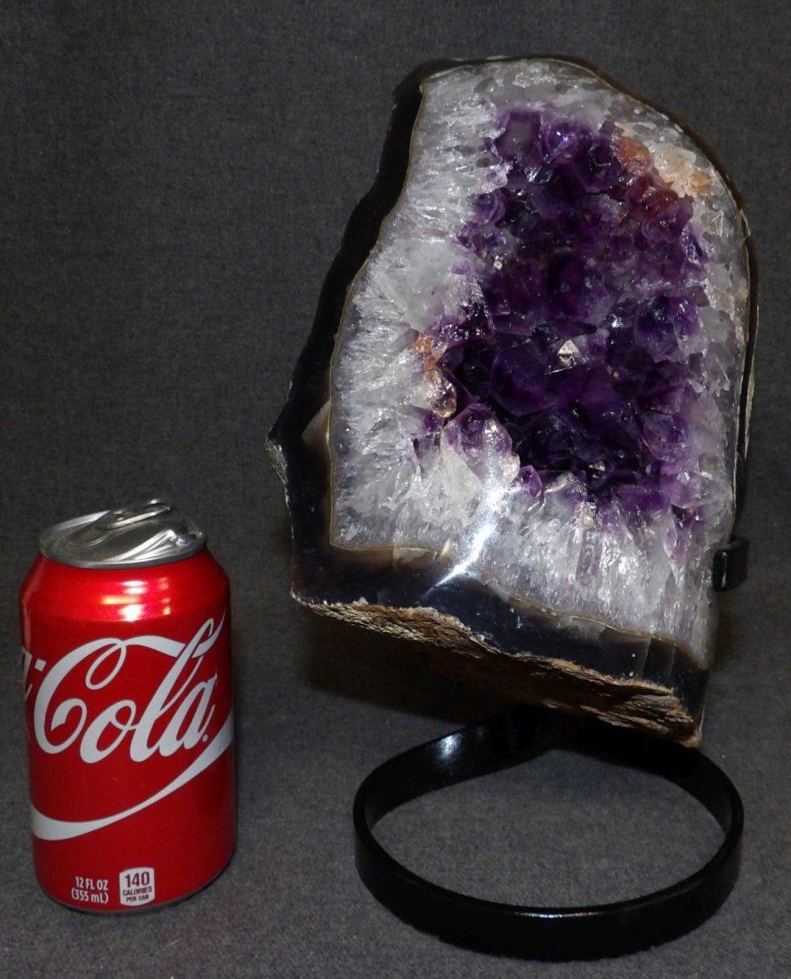 AMETHYST CRYSTAL GEODE on IRON STAND (1 of 5)