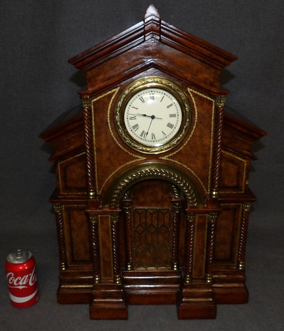 MAITLAND-SMITH LEATHER MANTLE CLOCK (1 of 11)