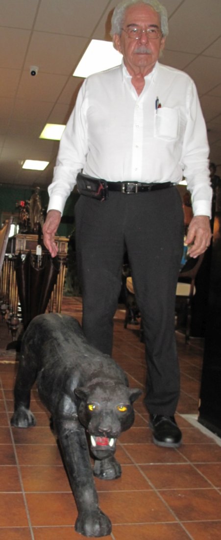 VINTAGE LEATHER WRAPPED PANTHER (1 of 8)