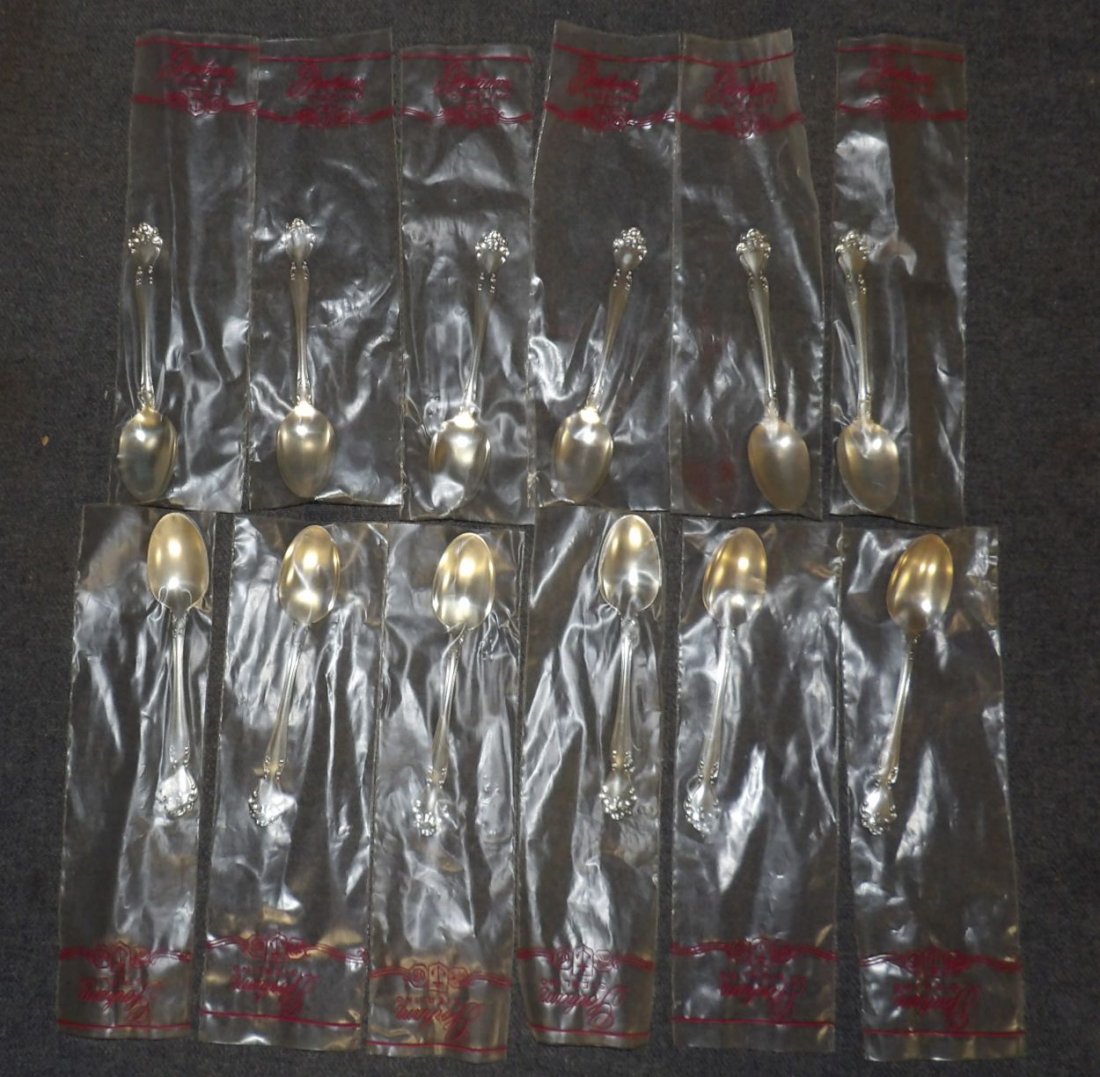 12 GORHAM STERLING "SECRET GARDEN" DEMITASSE SPOONS (1 of 4)