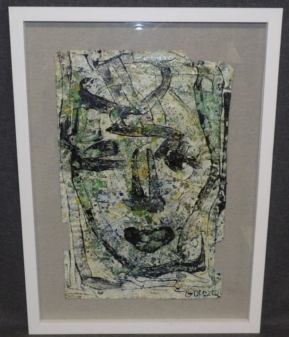 ORIGINAL ALEXANDER GORE (Russian/American) PAINTING: Original Alexander Gore Contemporary Abstract Oil Painting under Glass. Oil on Linen. Titled "The Main Line is Black". Includes Certificate of Authenticity. Signed by the Artist and dated 2020. Condit