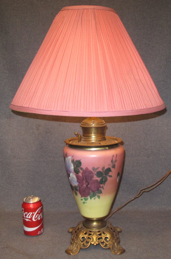 ANTIQUE BRADLEY & HUBBARD TABLE LAMP: Antique Bradley & Hubbard Table Lamp. Measures 28" tall. Condition is good to fair. Some Wear. Starting Bid $40.