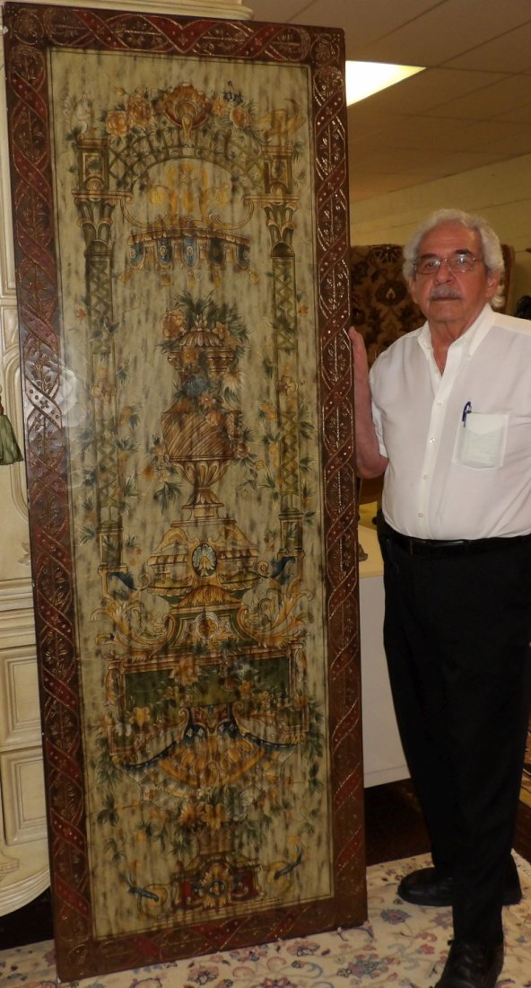 MAITLAND-SMITH DECORATIVE WALL PANEL: Maitland-Smith Decorative Wall Panel. Measures 86" tall x 30-1/2" wide. Overall condition is good. Some wear to finish. Starting Bid $80. Auction Estimate $250 - $400.